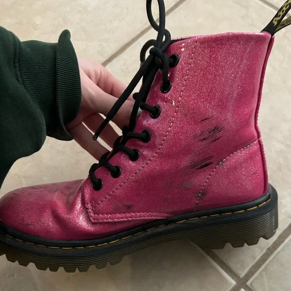 Sparkly Pink Dr.Martens Boots - Picture 9 of 9